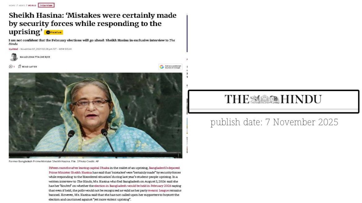 hasina interview the hindu